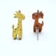 Handmade Acacia Wood Giraffe Knob for Kids Furniture